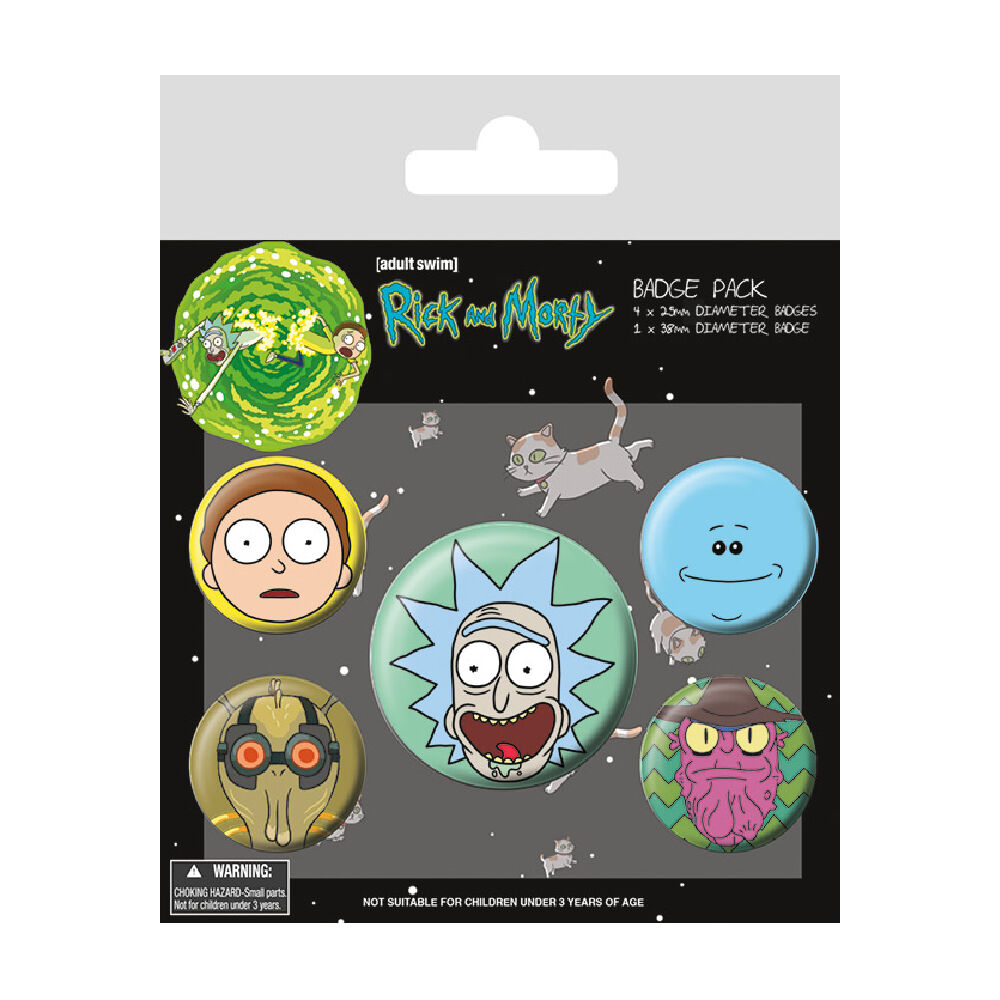 Rick & Morty Faces Badge Pins Pack