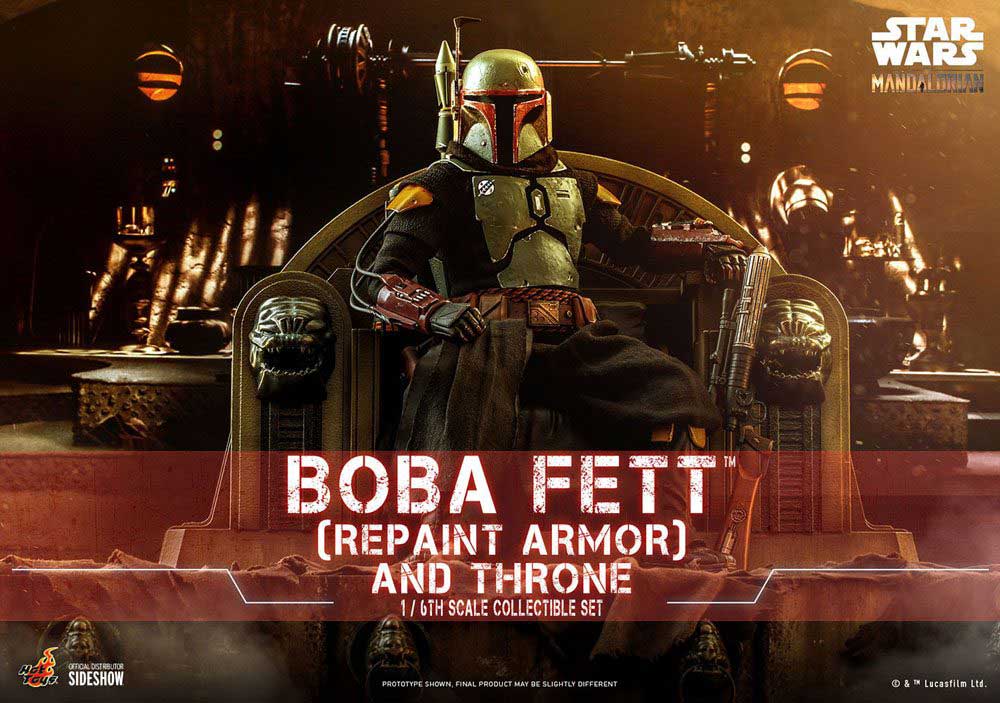 Boba Fett (Repaint Armor) & Throne The Mandalorian Actionfigur 1/6