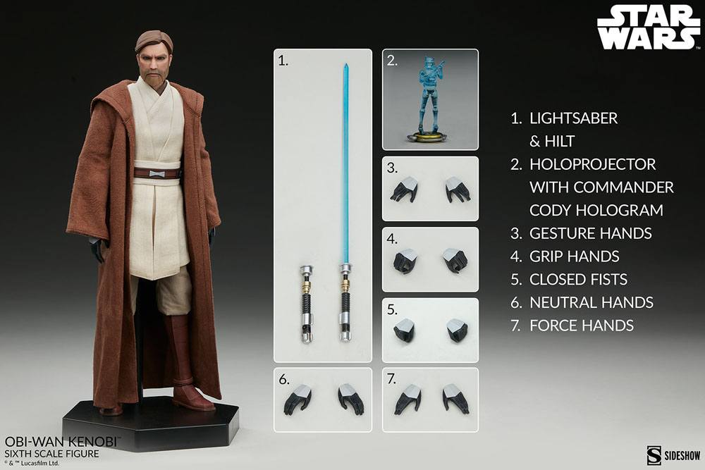 Obi-Wan Kenobi Star Wars The Clone Wars 1/6 Actionfigur - Bild 4